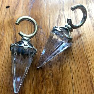 Tawapa ear weights. Crystal. For stretched ears.